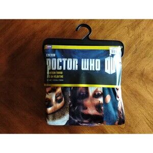 New Dr WHO 11 Doctors Velveteen Fleece Throw Blanket BBC British TV Show 50"x60"